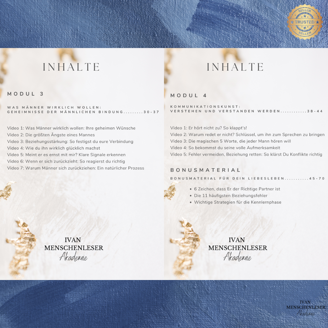 Online Kurs mit umfangreichem Workbook (70 Seiten): "Männer verstehen"